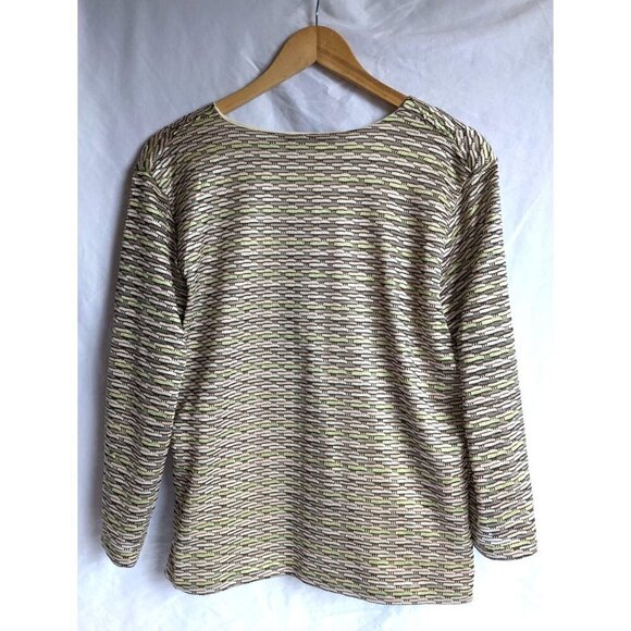 JONES NEW YORK Metallic Beige Gray Wrap Top Lined Flemish Brickwork Size XL - Picture 5 of 5
